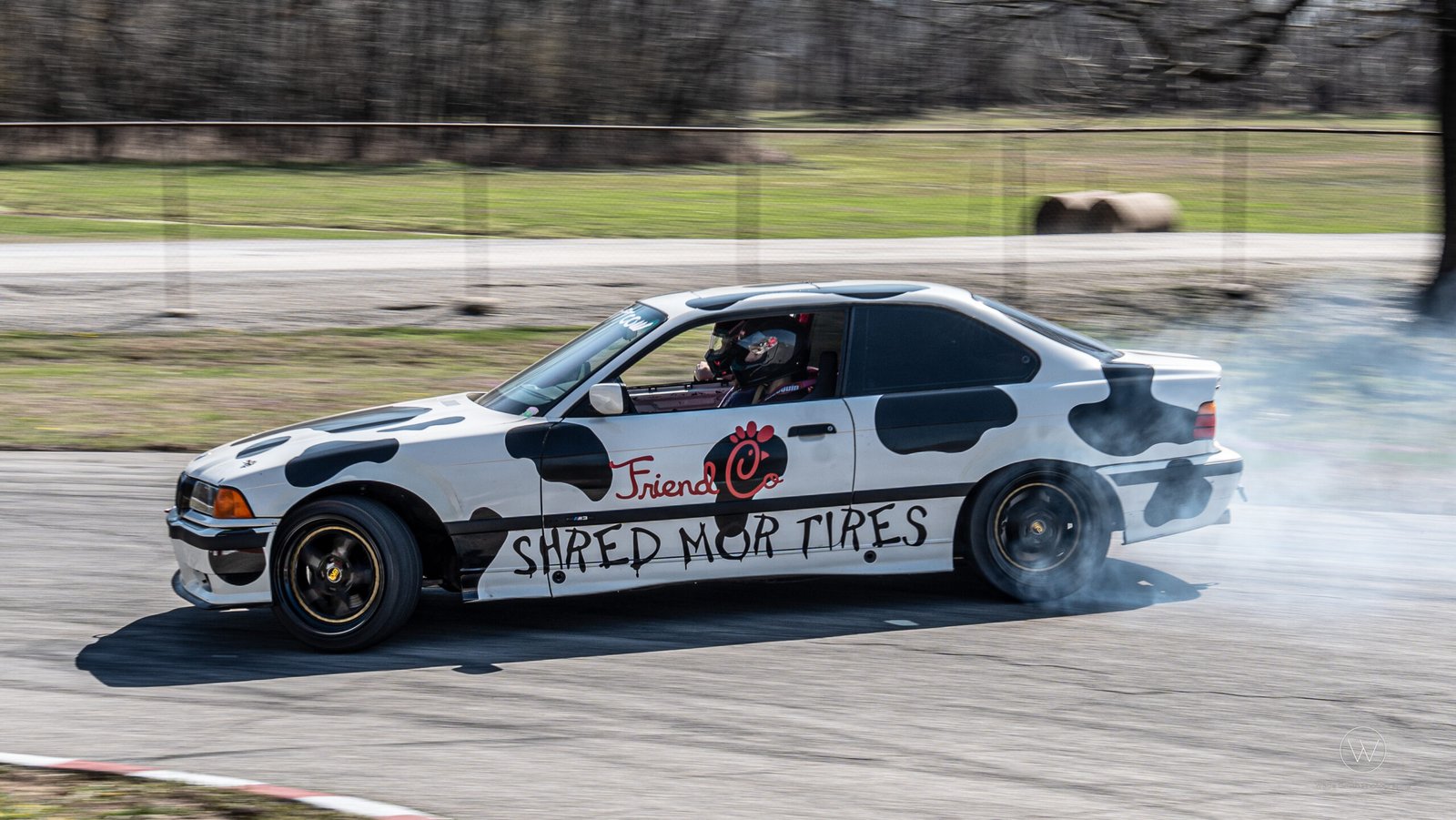 BMW E36 drift car on track